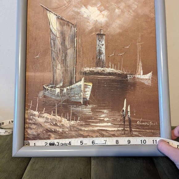 Rikard Lindstrom Original Nautical Oil Painting Signed Lighthouse and boat - Picture 8 of 12